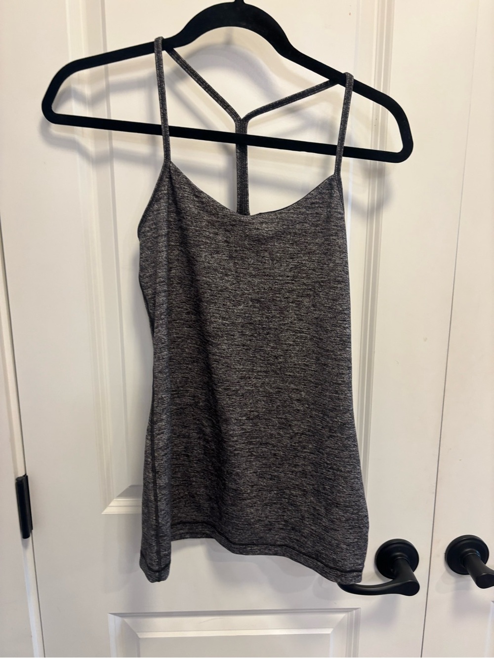 Power Y Gray Heather Strappy Tank Top size 4